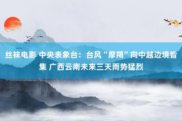 丝袜电影 中央表象台：台风“摩羯”向中越边境皆集 广西云南未来三天雨势猛烈