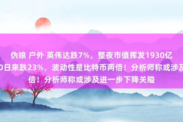 伪娘 户外 英伟达跌7%，整夜市值挥发1930亿好意思元！7月10日来跌23%，波动性是比特币两倍！分析师称或涉及进一步下降关隘