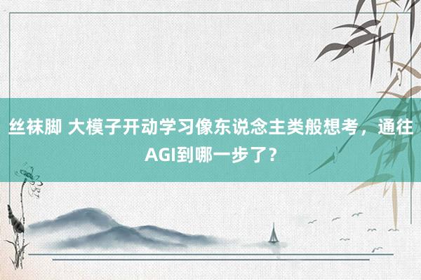 丝袜脚 大模子开动学习像东说念主类般想考，通往AGI到哪一步了？