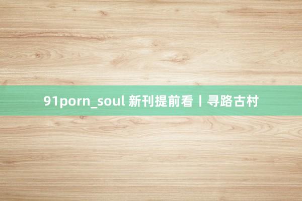 91porn_soul 新刊提前看丨寻路古村