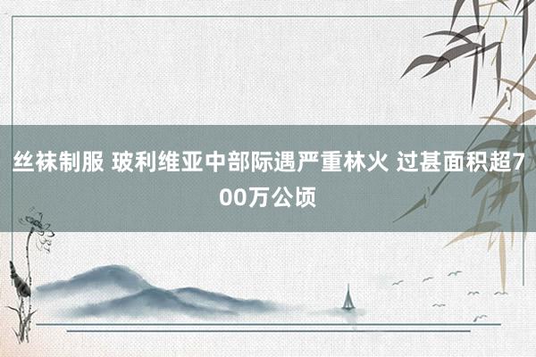 丝袜制服 玻利维亚中部际遇严重林火 过甚面积超700万公顷