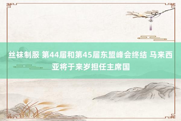 丝袜制服 第44届和第45届东盟峰会终结 马来西亚将于来岁担任主席国