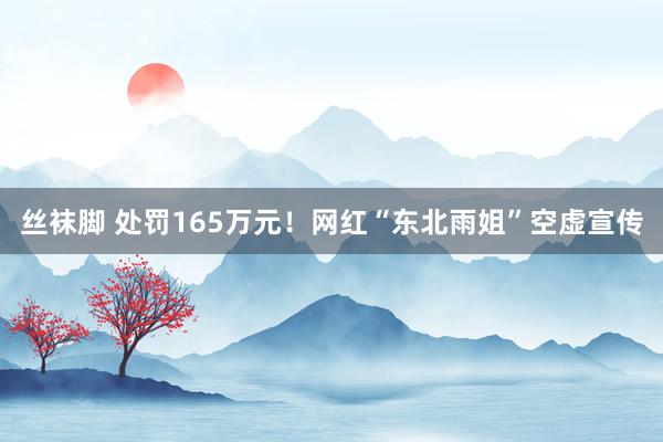 丝袜脚 处罚165万元！网红“东北雨姐”空虚宣传