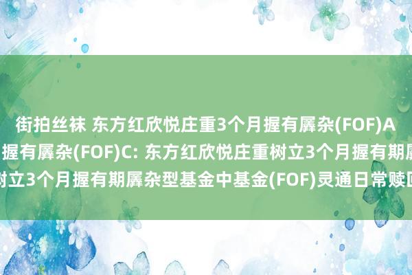 街拍丝袜 东方红欣悦庄重3个月握有羼杂(FOF)A，东方红欣悦庄重3个月握有羼杂(FOF)C: 东方红欣悦庄重树立3个月握有期羼杂型基金中基金(FOF)灵通日常赎回业务的公告