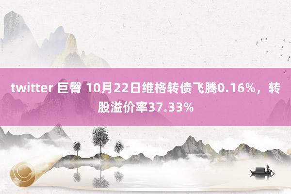 twitter 巨臀 10月22日维格转债飞腾0.16%，转股溢价率37.33%