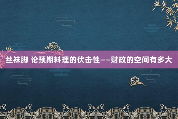 丝袜脚 论预期料理的伏击性——财政的空间有多大