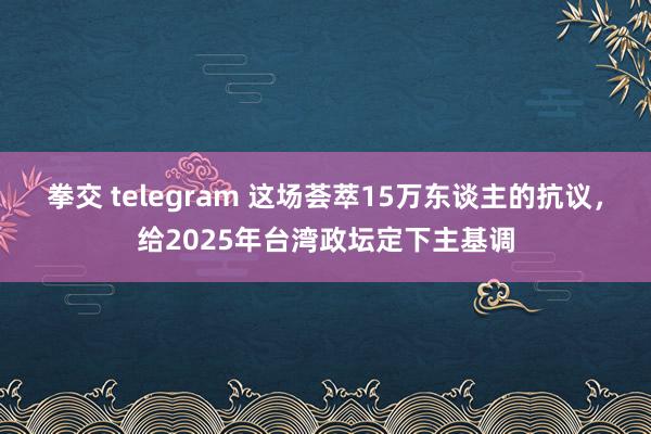 拳交 telegram 这场荟萃15万东谈主的抗议，给2025年台湾政坛定下主基调