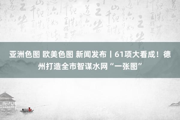 亚洲色图 欧美色图 新闻发布丨61项大看成！德州打造全市智谋水网“一张图”