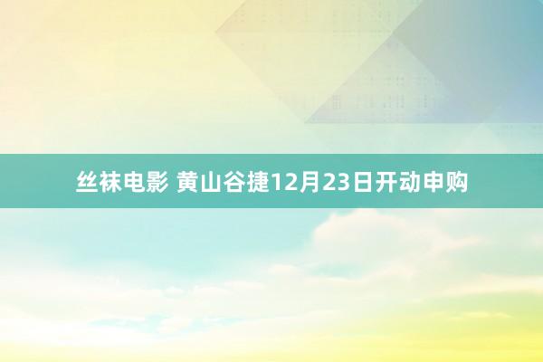 丝袜电影 黄山谷捷12月23日开动申购